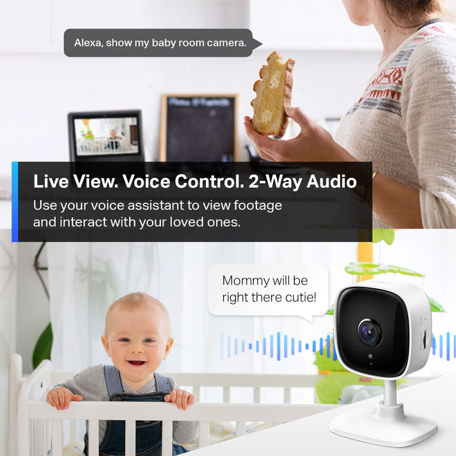 TP-Link Tapo 2K Indoor Home Security WiFi Camera, Up to 30ft Night Vision, Privacy Mode, Sound & Light Alarm, Up to 512 GB microSD Card Slot, Two-Way Audio, Works w/Alexa and Google (Tapo C110) 🍁 All In One Marketplace Canada