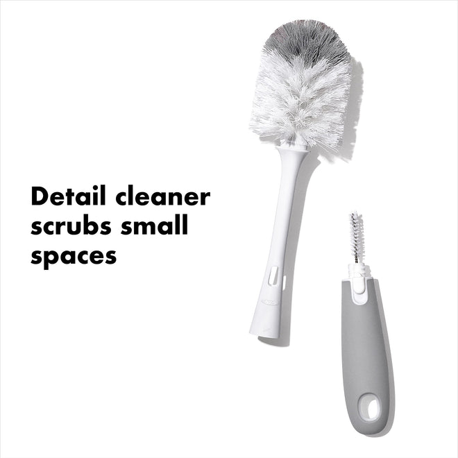 OXO Tot Bottle Brush with Nipple Cleaner and Stand – Gray, 2-Pack 🍁 All In One Marketplace Canada