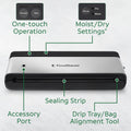 FoodSaver PowerVac Compact Vacuum Sealer Machine w/ Vertical Storage | 5 Airtight Vacuum Seal Bags & 1 Roll | VS0150 | Stainless Steel / Black 🍁 All In One Marketplace Canada