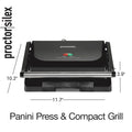 Proctor Silex 4 Serving Panini Press, Sandwich Maker and Compact Indoor Grill, Upright Storage, Easy Clean Nonstick Grids, Black (25440PS) 🍁 All In One Marketplace Canada