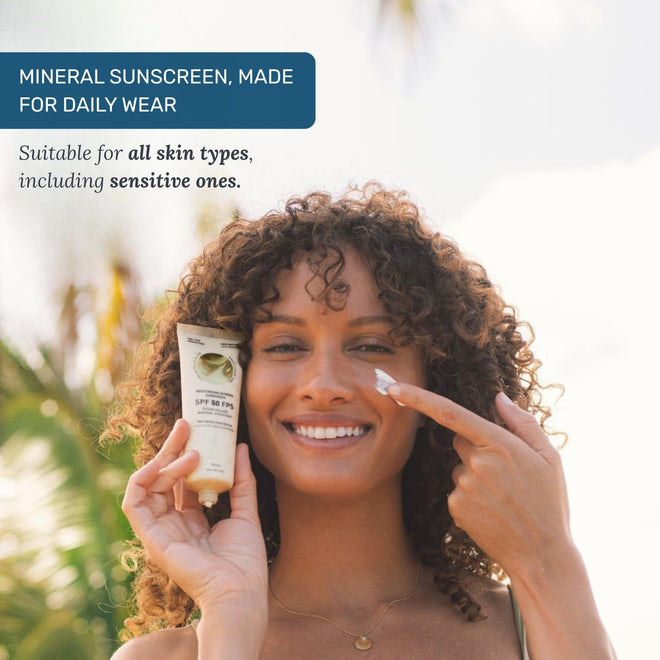 TANIT Moisturizing Mineral Sunscreen SPF 50, 90ml – Broad Spectrum UVA/UVB Defense with Prickly Pear Seed Oil – Lightweight, Water-Resistant, Unscented, Vegan Cream for Daily Face & Body Protection 🍁 All In One Marketplace Canada