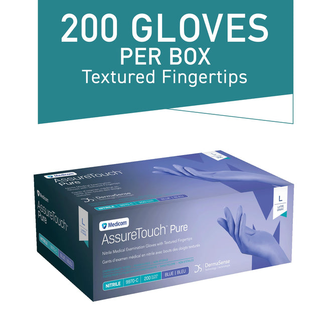Medicom AssureTouch Pure Nitrile Medical Exam Gloves, Large 3-Mil 200 Count, Disposable Latex Free Gloves, Powder Free 🍁 All In One Marketplace Canada