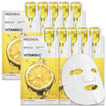 MEDIHEAL Vitamin C Essential Face Mask - Brightening & Hydrating Facial Mask for Blemish & Uneven Skin Tone, Clear Toning with Niacinamide, Vegan, Korean Skincare for Women (10 Sheets) 🍁 All In One Marketplace Canada