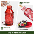 Kingsyard Glass Hummingbird Feeder for Outdoors Hanging, 20 oz Leak-Proof Hummingbird Feeders with 9 Bee Proof Feeding Ports & Ant Moat, Easy to Clean and Refill (Red) 🍁 All In One Marketplace Canada