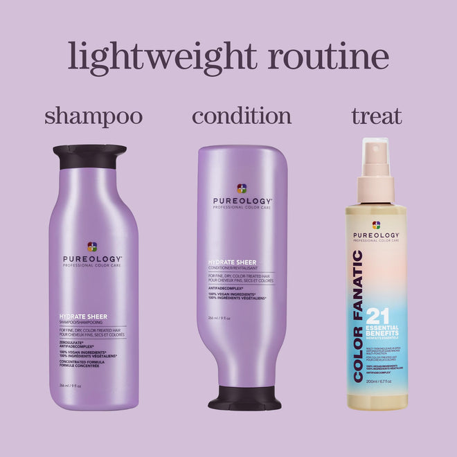 Pureology Hydrate Sheer Conditioner, Lightweight Moisture for Fine Dry Color-Treated Hair, Jojoba & Green Tea, Vegan, Sulfate-Free 🍁 All In One Marketplace Canada
