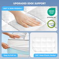 Dual Layer 4 Inch Memory Foam Mattress Topper Queen Size, 2 Inch Cooling Gel Memory Foam and 2 Inch Pillow Top Mattress Pad Cover for Back Pain, Deep Elastic Pocket, Medium Support, White 🍁 All In One Marketplace Canada