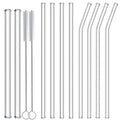 Nafender 10-Pack Glass Straws Reusable Drinking Straw Including 4 Straight and 4 Bent Straws & 2 Extra Wide Smoothie Straw with 2 Cleaning Brushes 🍁 All In One Marketplace Canada