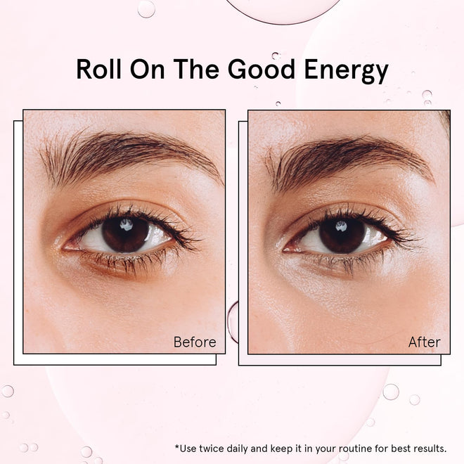 grace & stella Eye Serum Roller with Rose Quartz Rollerball - Hyaluronic Acid & Caffeine Under Eye Cream for Dark Circles & Puffiness - Airplane Travel Essentials - Vegan Skincare (15ml / 0.51floz) 🍁 All In One Marketplace Canada