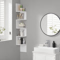 VASAGLE CUSTOS Collection - Corner Shelf Wall Mount, 5-Tier Floating Corner Bookshelf, Plant Shelf for Bedroom, Living Room, Bathroom, Home Office, Cloud White ULBC72WT 🍁 All In One Marketplace Canada