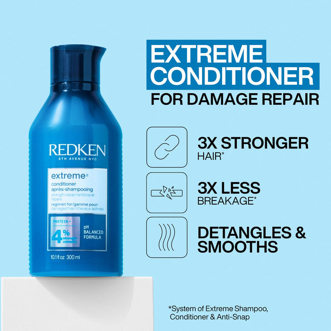 Redken Extreme Conditioner For Damaged Hair, Strengthens And Repairs With Protein, Fortifies Weak Hair To Prevent Breakage, 300ml 🍁 All In One Marketplace Canada