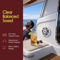 Pyle 6.5 Inch Dual Marine Speakers - 2 Way Waterproof and Weather Resistant Outdoor Audio Stereo Sound System with 200 Watt Power, Poly Carbon Cone and Butyl Rubber Surround - 1 Pair (White) 🍁 All In One Marketplace Canada