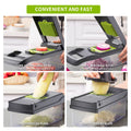 Vegetable Chopper Cutter Slicer Multifunctional 13-in-1 Food Veggie Onion Potato Fruit Chopper Cutter Dicer with Container, 8 Interchangable Blades, Hand Protector, Drain Strainer, Cleaning Brush 🍁 All In One Marketplace Canada