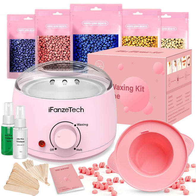 Waxing Kit for Women & Men: Wax Kit Wax Warmer for Hair Removal with 5 Packs Hard Wax Beads & Wax Pot, At-Home Wax Melt Warmer for Brazilian Bikini, Legs & Body, Ideal for Sensitive Skin & Beginners 🍁 All In One Marketplace Canada