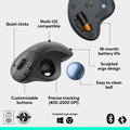 Logitech Ergo M575S Wireless Trackball Mouse, Wireless Ergonomic Mouse with Bluetooth and Encrypted Dongle, Comfortable Thumb Control, Precise and Smooth Tracking, for PC/Mac - Graphite Blue Ball 🍁 All In One Marketplace Canada
