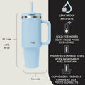 Contigo Streeterville Tumbler Giftset, 40 oz (1.18 L), Insulated Stainless Steel Water Bottle with Straw, Lid and Handle, Glacier & Indigo, 2 Pack 🍁 All In One Marketplace Canada