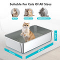 ZuHucpts Stainless Steel Cat Litter Box, Large Metal Litter Pan for Cats (20" Lx14 Wx6 H) 🍁 All In One Marketplace Canada