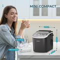 EUHOMY Countertop Ice Maker Machine with Handle, 26.4lbs Per Day, 9 Ice Cubes Ready in 6 Mins, Auto-Cleaning Portable Ice Maker with Basket and Scoop, for Home/Kitchen/Camping/RV (Black) 🍁 All In One Marketplace Canada