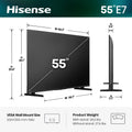 Hisense 55E7SF - 55" 4K Smart Mini-LED Fire TV (2026 Model), QLED Color, 144Hz Game Mode PRO, Dolby Vision, Dolby Atmos, AI Smooth Motion with MEMC, Alexa Built in with Voice Remote (2026 Model) 🍁 All In One Marketplace Canada