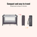 Dream On Me Nest Portable Play Yard With Carry Bag And Shoulder Strap, GREY 🍁 All In One Marketplace Canada