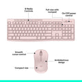 Logitech MK270 Wireless Keyboard and Mouse Combo for Windows, 2.4 GHz Wireless, Compact Mouse, 8 Multimedia and Shortcut Keys, 2-Year Battery Life, for PC, Laptop - Rose 🍁 All In One Marketplace Canada