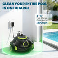 Robotic Pool Cleaner, Cordless Pool Vacuum for Above Ground & Inground Flat Pools with Dual Motors, 150 Min Runtime, Auto-Parking, Powerful Pool Vacuum Robot for Up to 1300 Sq.Ft (Moss) 🍁 All In One Marketplace Canada