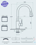 FORIOUS Black Kitchen Faucets with Pull Down Sprayer, Kitchen Sink Faucet with Pull Out Sprayer, Fingerprint Resistant, Single Hole Deck Mount, Single Handle Copper Kitchen Faucet, Matte Black 🍁 All In One Marketplace Canada