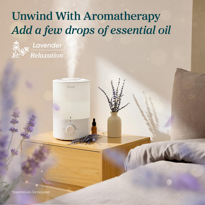 Levoit Humidifiers for Bedroom Large Room, 3L Top Fill, Oil Diffuser, White 🍁 All In One Marketplace Canada