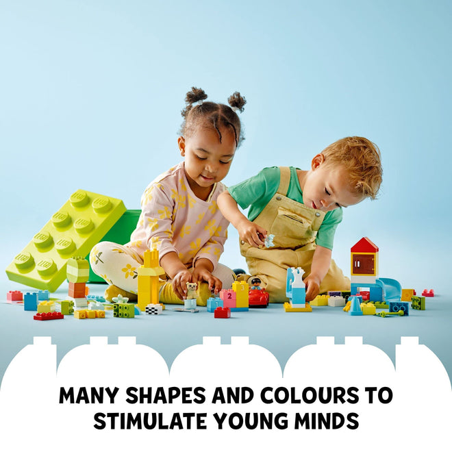 LEGO DUPLO Classic Deluxe Brick Box 10914 Starter Set - Features Storage Box, Bricks, Duplo Figures, Dog, and Car, Creative Play, Great Early Learning Toy for Toddlers Ages 18+ Months 🍁 All In One Marketplace Canada