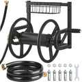 VEVOR Wall Mounted Garden Hose Reel, Holds 125 ft 5/8-inch Hose, Heavy-Duty Water Hose Winder, Space-Saving Design, Outdoor Manual Reel with Brass Fitting and Storage Basket for Yard Lawn 🍁 All In One Marketplace Canada