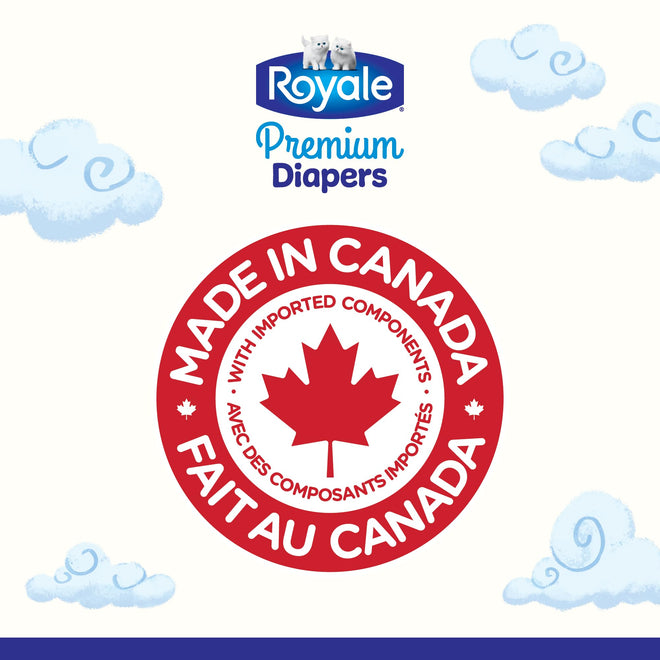 Royale Premium Diapers, Size 5 (27+ lb), 135 Count, Disposable Baby Diapers (Packaging may vary) 🍁 All In One Marketplace Canada