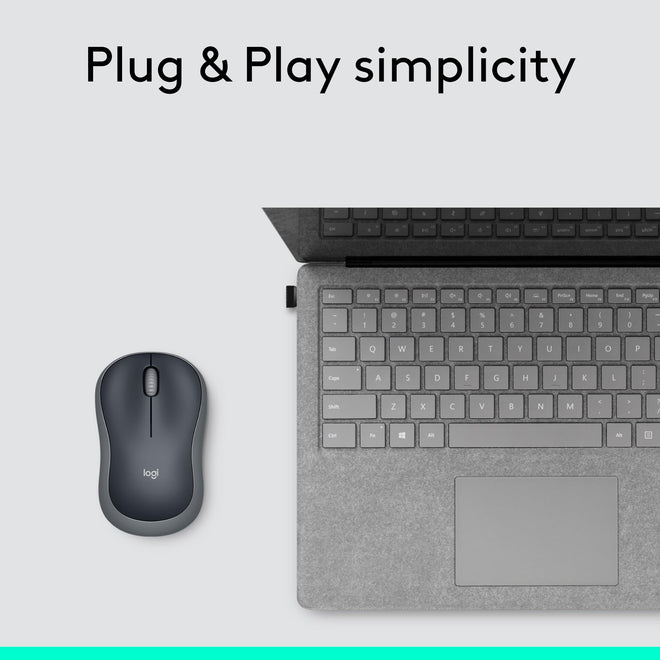 Logitech M185 Wireless Mouse, 2.4GHz with USB Mini Receiver, 12-Month Battery Life, 1000 DPI Optical Tracking, Ambidextrous, Compatible with PC, Mac, Laptop - Swift Grey 🍁 All In One Marketplace Canada
