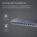 TP-Link 16 Port Gigabit Ethernet Network Switch, Desktop and Wall-Mount, Fanless, Sturdy Metal with Shielded Ports, Traffic Optimization, Unmanaged, Limited Lifetime Protection (TL-SG116) 🍁 All In One Marketplace Canada
