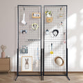 VEVOR 2' x 5.6' Grid Wall Panels Tower, 2 Packs Wire Gridwall Display Racks with T-Base Floorstanding, Double Side Gridwall Panels for Art Craft Shows, Retail Display with Extra Clips and Hooks 🍁 All In One Marketplace Canada