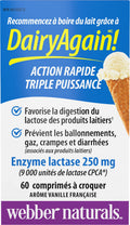 Webber Naturals Dairy Again Lactase Enzyme Chews, 60 Chewable Tablets 🍁 All In One Marketplace Canada
