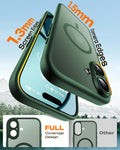 TOCOL for iPhone 17 Case, Full Camera Protection, Built-in Magnetic Ring, Compatible with Magsafe, Drop Protection, Translucent Matte Phone Case for iPhone 17 6.3 inch (Alpine Green) 🍁 All In One Marketplace Canada