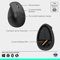 Logitech Lift Vertical Ergonomic Mouse, Wireless, Bluetooth or Logi Bolt USB Receiver, Quiet clicks, 6 Buttons, Compatible with Windows/macOS/iPadOS, Laptop, PC - Graphite 🍁 All In One Marketplace Canada