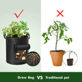 Cavisoo 5-Pack 10 Gallon Potato Grow Bags, Garden Planting Bag with Reinforced Handle, Thickened Nonwoven Fabric Pots for Tomato, Vegetable and Fruits 🍁 All In One Marketplace Canada