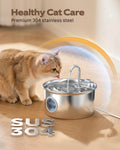 Cat Water Fountain Stainless Steel: Cat Fountain for Drinking - 2.6L Pet Water Fountain Indoor Cats - Quiet Pets Waterer - Cats Water Dispenser - for Small Animals 🍁 All In One Marketplace Canada