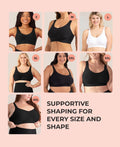 SHAPERMINT Wireless Bras for Women - Full Support Seamless Bralette, Compression Sports Bra, Plus Size Minimizer Bras, Padded Wirefree Bra for Women White 🍁 All In One Marketplace Canada