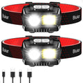 Blukar LED Headlamp Rechargeable,2000L High Lumen Super Bright Dimmable Headlight Flashlight with Motion Sensor- 8 Modes,Spotlight&Floodlight,IPX5 Waterproof for Camping,Hiking,Running,Fishing -2 Pack 🍁 All In One Marketplace Canada