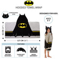 Batman Kids Bath/Pool/Beach Super Soft Cotton Terry Hooded Towel Wrap, 24" x 50", (Officially Licensed Product) By Franco 🍁 All In One Marketplace Canada
