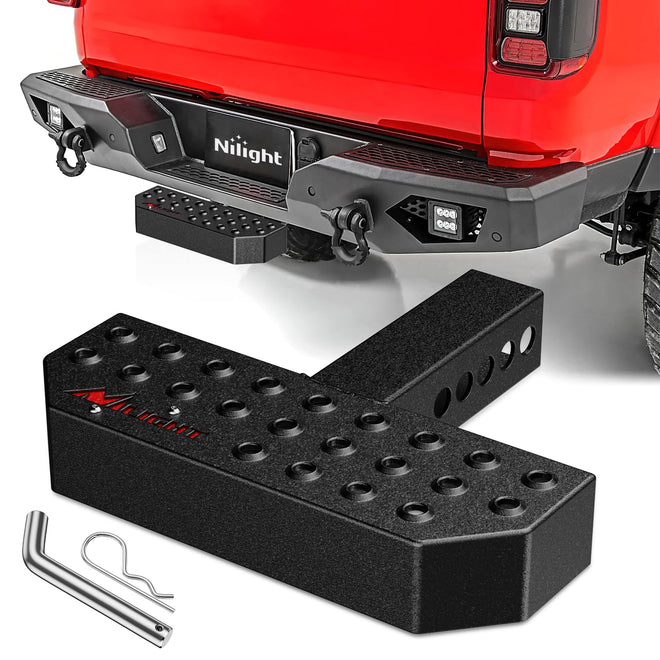 Nilight Hitch Step with 2" Hitch Receiver Rear Bumper Guard Protector 11.9 Inch with 5/8” Hitch Pin Clip Upgraded Textured Black Anti Slip Hitch Step Bar for Pickup Truck Car SUV 🍁 All In One Marketplace Canada