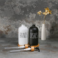 MOMEEMO Glass Soap Dispenser Set, Contains Hand Soap and Dish Soap Dispenser.Suitable for Kitchen Decor. (Black & White) 🍁 All In One Marketplace Canada