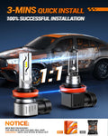 SEALIGHT H11 LED Fog Light Bulbs or DRL, 12000LM H8 H9 H16 Fog Lights LED Bulbs 600% Brightness Upgrade, F5 1:1 Size 100% Successful Installation for Trucks Cars, Pack of 2 🍁 All In One Marketplace Canada