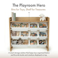 Humble Crew Toy Storage Organizer with Top Shelf and 9 Removable Bins, Natural/White – Toddler Bookshelf with Toy Organizer - Modern Toy Rack Ideal for Kids' Rooms, Playrooms, and Nurseries 🍁 All In One Marketplace Canada