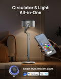DREO Smart Fans for Bedroom, 120° +120° Omni-Directional Oscillating Fan, 90ft Quiet Pedestal Fan with RGB Light, 9 Speeds, 6 Modes, 20dB, 8H Timer, Wi-Fi/Voice, 37-42" Floor Fans with Remote, Silver 🍁 All In One Marketplace Canada