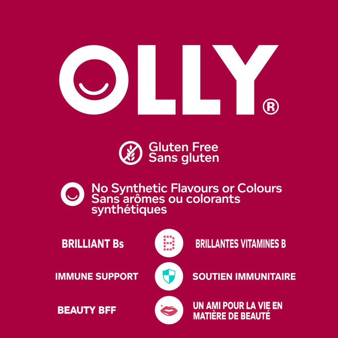 OLLY Women's Multi Gummy Supplement with no artificial flavours and colours Blissful Berry multivitamin to help support women's health 45 day supply, 90 gummies 🍁 All In One Marketplace Canada