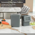 EKO Puro Mini Wall-Mounted Trash Can with Lid, Indoor Food Waste Compost Bucket, 0.79 Gal / 3L Small Hanging Trash Can for Kitchen (Grey) 🍁 All In One Marketplace Canada