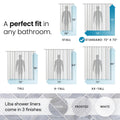 LiBa PEVA 8G Bathroom Shower Curtain Liner, 72" W x 72" H, Frosted, 8G Heavy Duty Waterproof Shower Curtain Liner 🍁 All In One Marketplace Canada