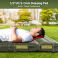 Double Camping Sleeping Pad 5.5", Elegear CumbreX™Self Inflating Air Sleeping Mats with Pillow Built-in Foot Pump, Inflatable Camping Mattress Compact for Tent,Cot Backpacking,Hiking,Camp,Travel,Green 🍁 All In One Marketplace Canada
